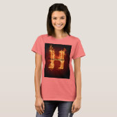 火扱いにく付き女性 Tシャツ (正面フル)