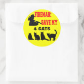 火救屋四匹の猫 ラウンドシール (バッグ)