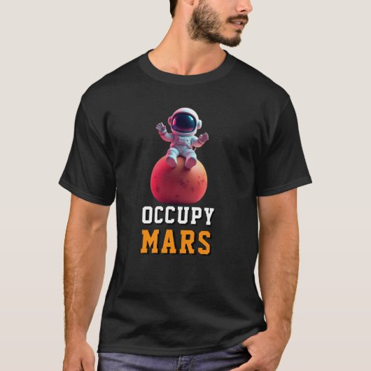 火星おもしろい宇宙探査商品を占有 Tシャツ (正面)
