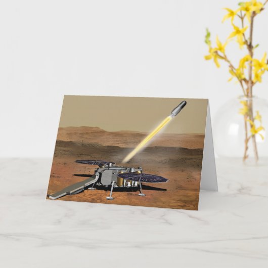 火星から立ち上げる火星車。 カード (黄色い花)