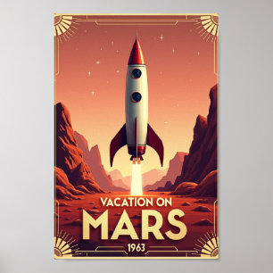 火星での休暇: 1963レトロ宇宙旅行 ポスター
