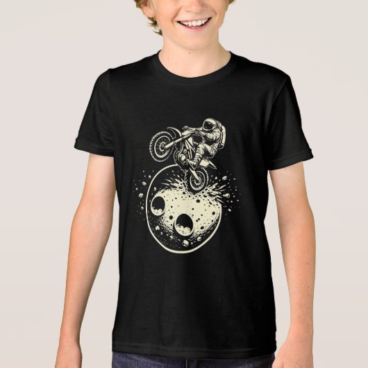 火星でウィリーを披露する宇宙飛行士 トライブレンドＴシャツ (正面)