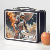火星でバイクに乗る宇宙飛行士 メタルランチボックス (インサイチュ)