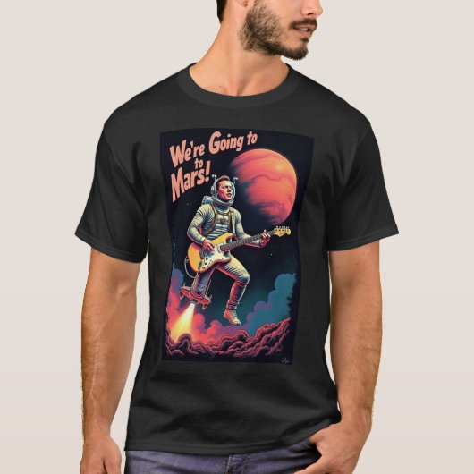 火星に行く グラフィックデザイン 卒業祝い Tシャツ (正面)