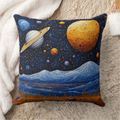 火星のような地表の上の複数の月 クッション (ブランケット)