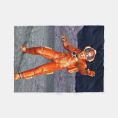 火星のエイリアンプラネット上の宇宙飛行士火星宇宙探検家 フリースブランケット (正面(横))