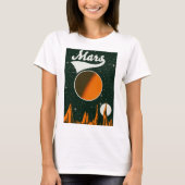 火星のビンテージ宇宙アート Tシャツ (正面)