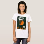 火星のビンテージ宇宙アート Tシャツ (正面フル)