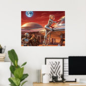 火星のピットストップ - 1950年代の未来 ポスター (ホームオフィス)