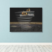 火星の偵察衛星のレーダーアットワーク キャンバスプリント (インサイチュ (ウッドフロア))