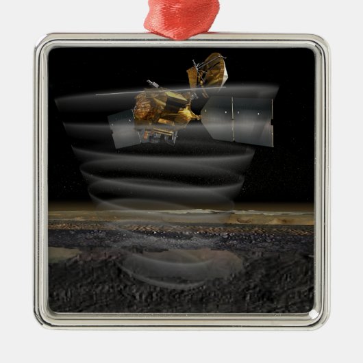 火星の偵察衛星のレーダーアットワーク メタルオーナメント (正面)