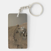 火星の好奇心が赤い火星の風景を掘削 キーホルダー (裏面)