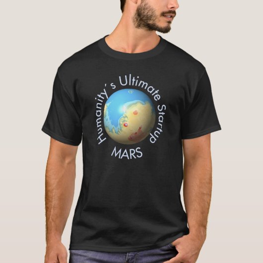 火星の形成後のモラの地図 Tシャツ (正面)
