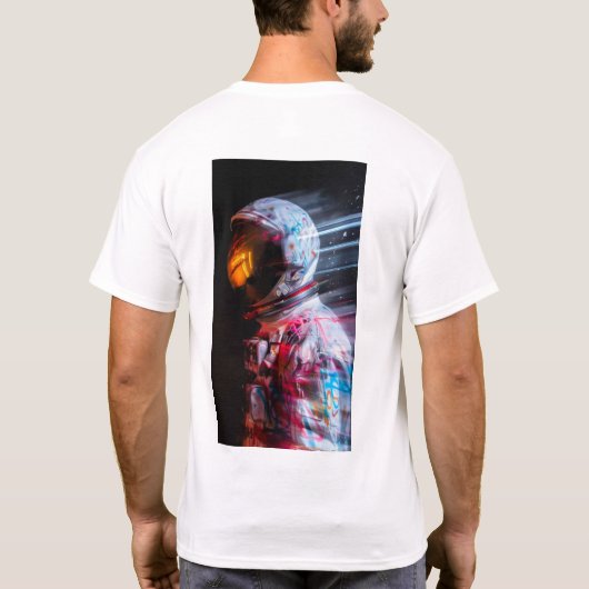 火星の探索 – 宇宙飛行士ぼやけの動きTシャツ Tシャツ (裏面)