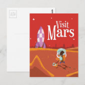 火星の旅 ヴィンテージな旅行ポスター ポストカード (正面/裏面)