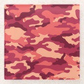 火星の砂漠の迷彩柄/迷彩の眩しいパターン ガラスコースター (正面)