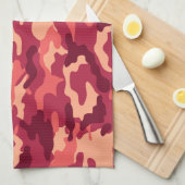 火星の砂漠の迷彩柄/迷彩の眩しいパターン キッチンタオル (四つ折り)