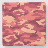 火星の砂漠の迷彩柄/迷彩の眩しいパターン ストーンコースター (正面)