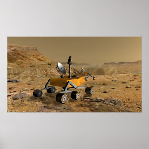 火星の科学研究所は渓谷の近くで移動します ポスター
