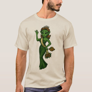火星の美の女王 | レトロSFエイリアン・ピンアップC Tシャツ