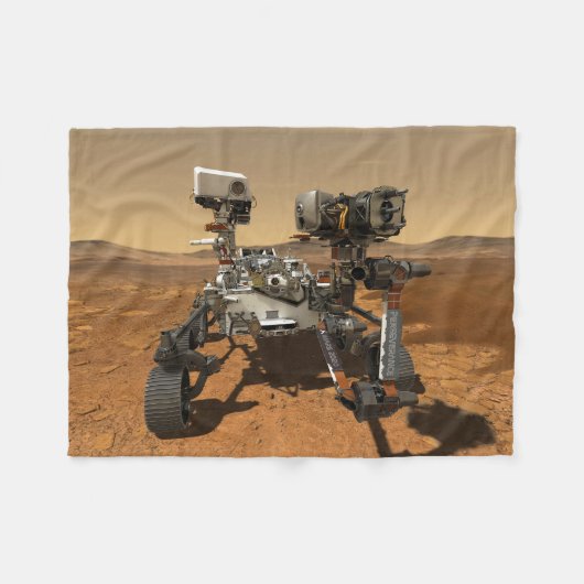 火星の表面で動作する忍耐ローバー。 フリースブランケット (正面(横))