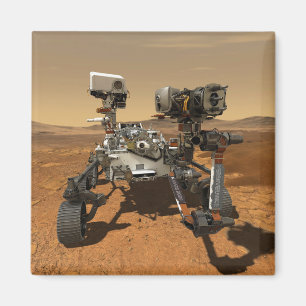 火星の表面で動作する忍耐ローバー。 マグネット