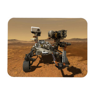 火星の表面で動作する忍耐ローバー。 マグネット