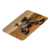 火星の表面で動作する忍耐ローバー。 マグネット (左側)