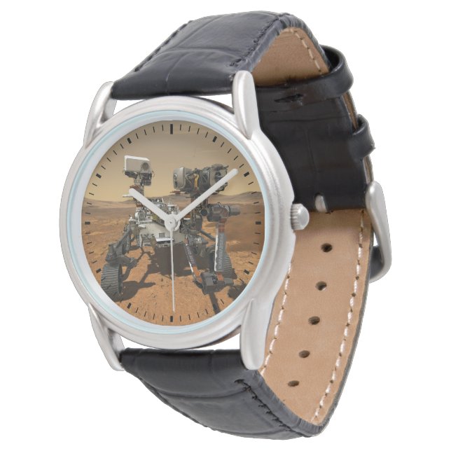 火星の表面で動作する忍耐ローバー。 腕時計 (アングル)