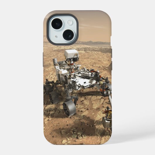火星の表面に着陸したマーズ2020探査車。 iPhone 15ケース (裏面)