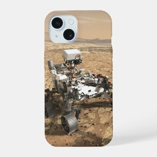 火星の表面を走行するマーズ2020ローバー iPhone 15ケース (裏面)