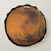 火星の赤い惑星の円形の地球 ラウンドクッション (裏面)