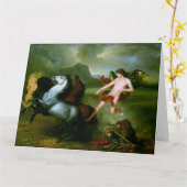 火星の馬の美術葉書 カード (黄色い花)