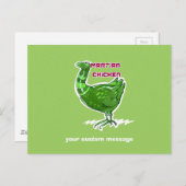 火星の鶏漫画のスタイルおもしろいイラストレーション ポストカード (正面/裏面)