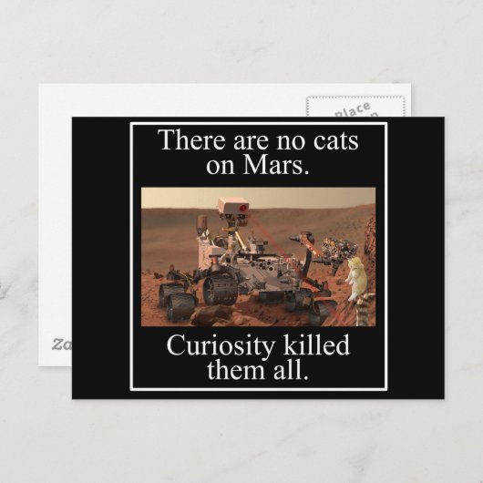 火星のNASAの興味の粗紡機及び猫無し ポストカード (正面/裏面)