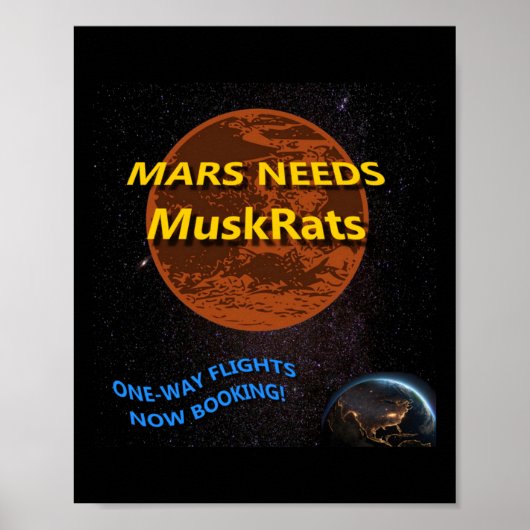 火星はMuskraatsステッカーを必要とする ポスター (正面)