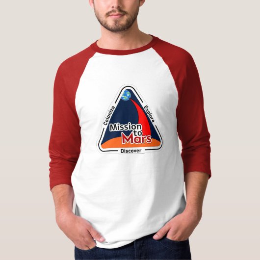 火星へのミッション – 3/4 Raglan Tシャツ (正面)
