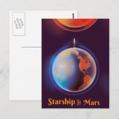 火星への宇宙船 ポストカード (正面/裏面)