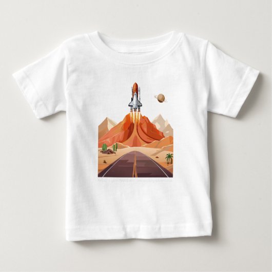 火星へ出発 ベビーTシャツ (正面)