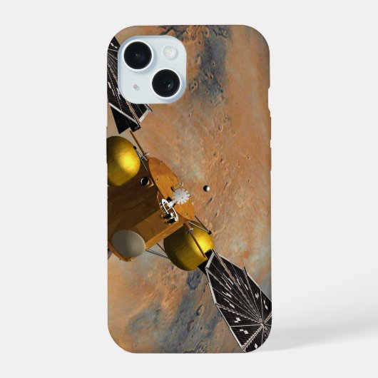 火星を周回する宇宙船 iPhone 15ケース (裏面)