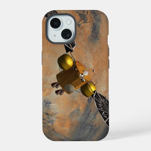 火星を周回する宇宙船 iPhone 15ケース (裏面)