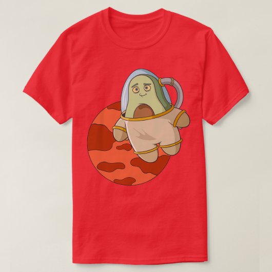 火星アボカドデザインの宇宙恋人 Tシャツ (デザイン正面)