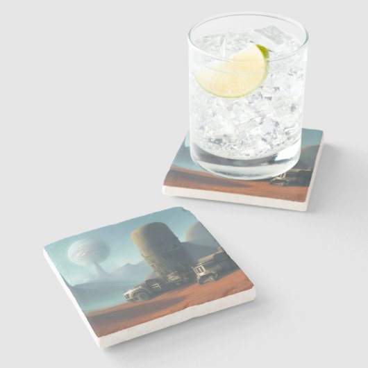 火星アートワーク業界 ストーンコースター (横)