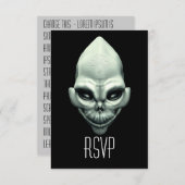 火星エイリアン地球外宇宙スカル 出欠カード (正面/裏面)