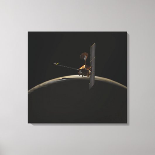 火星オデッセイ宇宙船で火星の日の出 キャンバスプリント (正面)