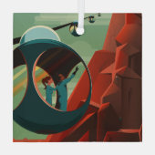 火星オリンパスモンズ最高火山太陽の系 ガラスオーナメント (裏面)