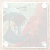 火星オリンパスモンズ最高火山太陽の系 ガラスコースター (裏面)