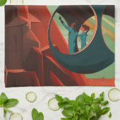 火星オリンパスモンズ最高火山太陽の系 キッチンタオル (折り畳み)