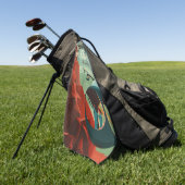 火星オリンパスモンズ最高火山太陽の系 ゴルフタオル (グリーン)