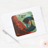 火星オリンパスモンズ最高火山太陽の系 スクエアシール (封筒)